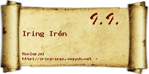 Iring Irén névjegykártya